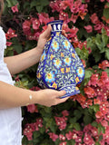 Azura Vase — hand-painted Jaipur blue pottery vase by Earthen by Malvika