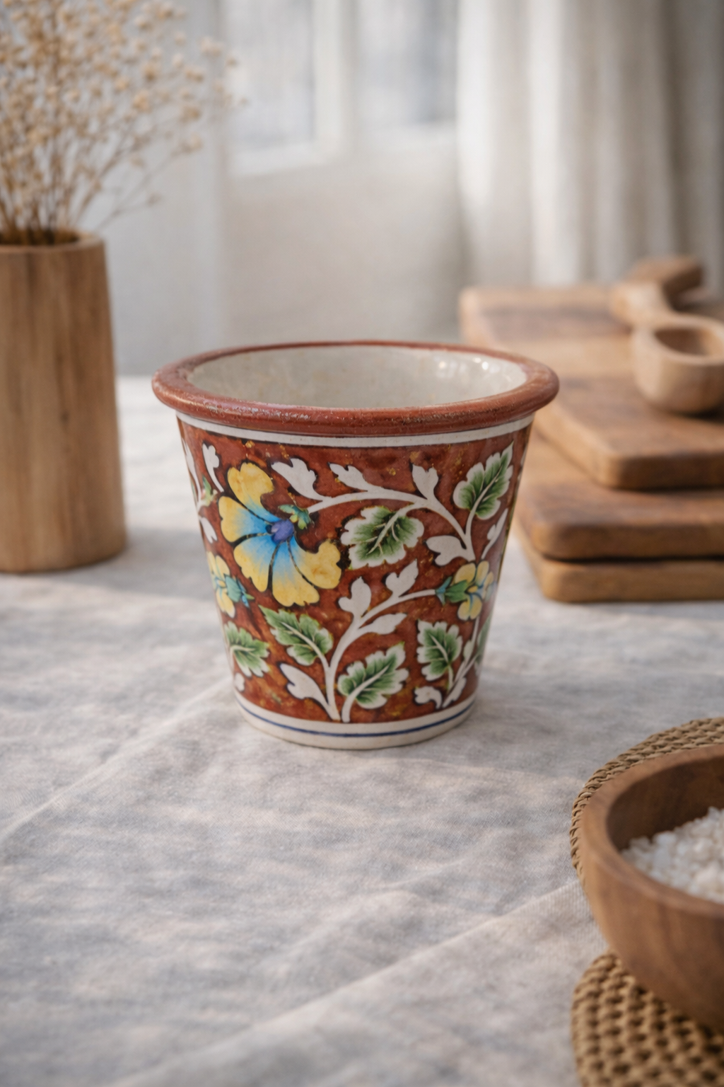 Handcrafted Blue Pottery Planter